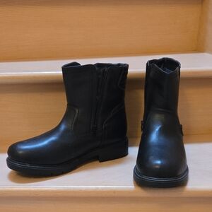 3M Thinsulate Black Leather Side-Zip Men's Ankle Boots